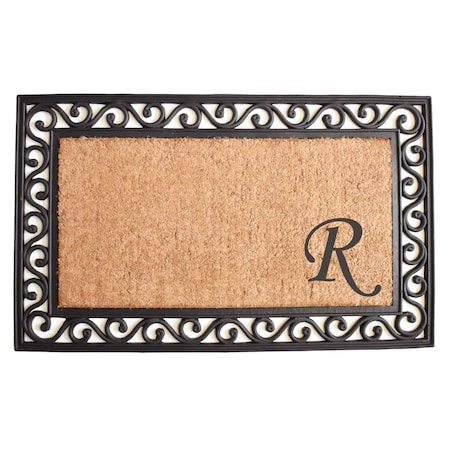 Monogram Door Mat, Coir, Black, Natural, 22 in W x 36 in L